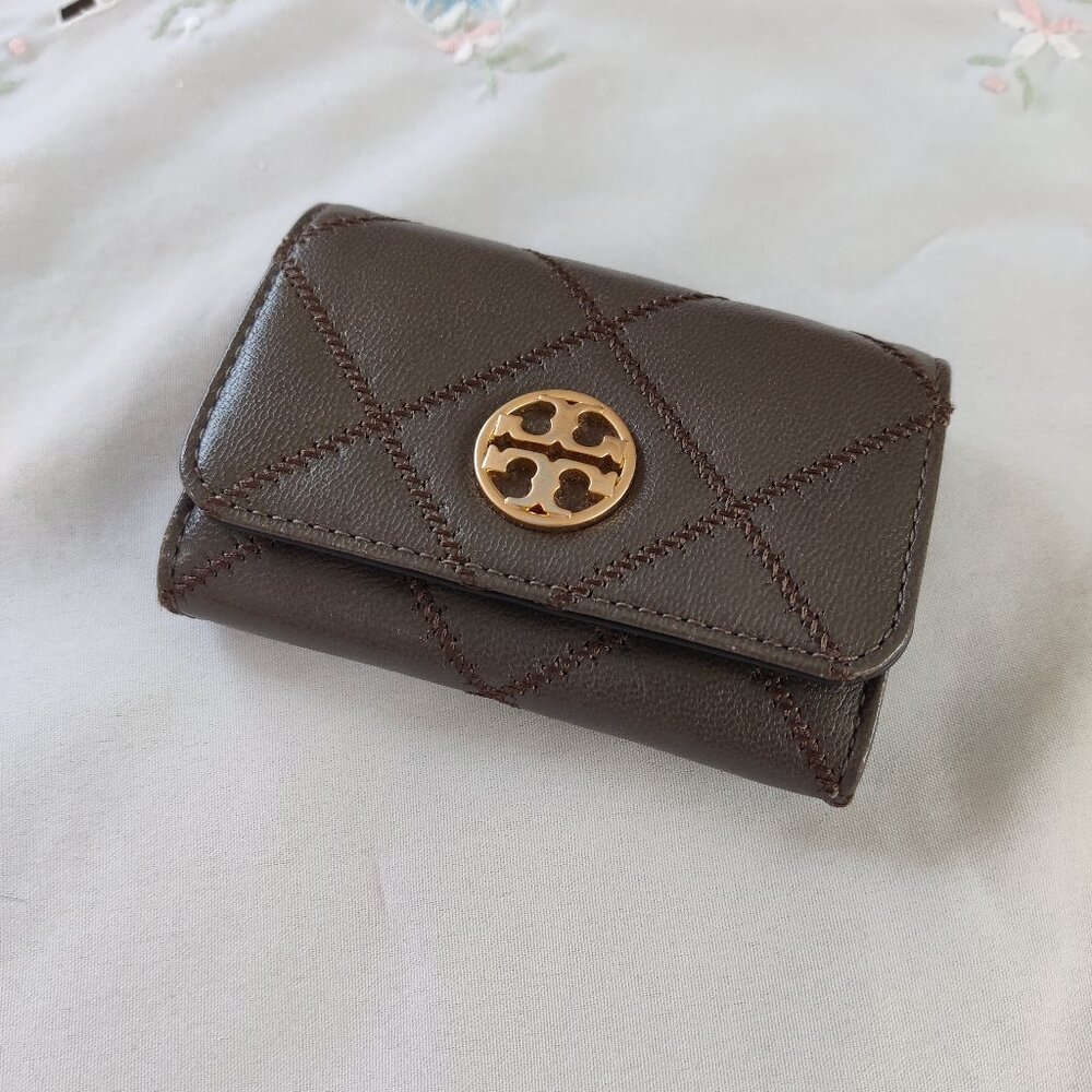 Tory Burch WILLA Card Case Mini Wallet in TAUPE color